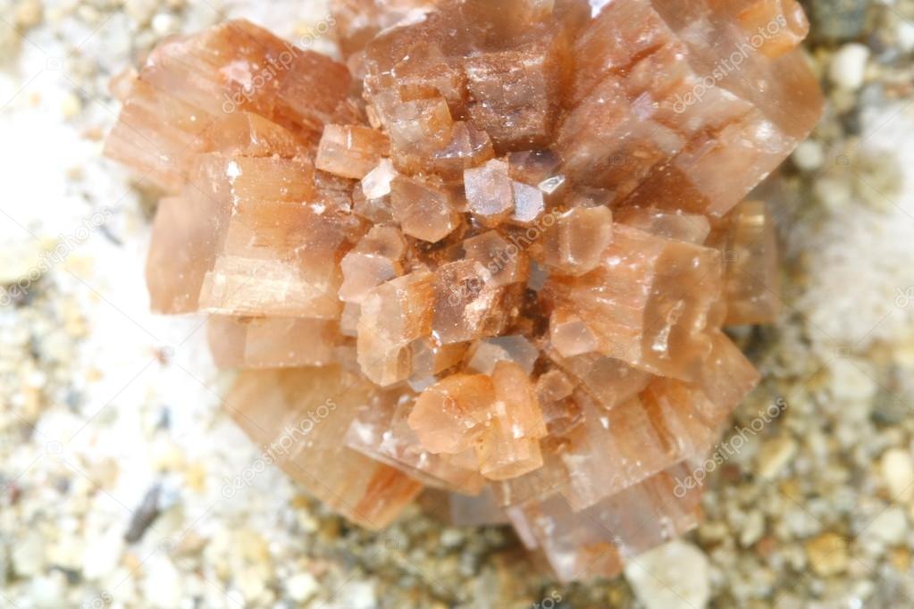 close up calcite crystal isolated, mineral