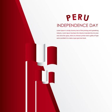 Mutlu Peru Bağımsızlık Günü Kutlamalar Vektör Şablon Tasarım Çizimi