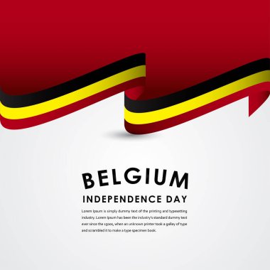 Mutlu Belçika Bağımsızlık Günü Kutlamalar Vektör Şablon Tasarım Çizimi