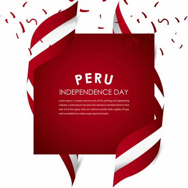 Feliz Día Independencia Perú Celebraciones Vector Plantilla Diseño Ilustración — Vector de stock
