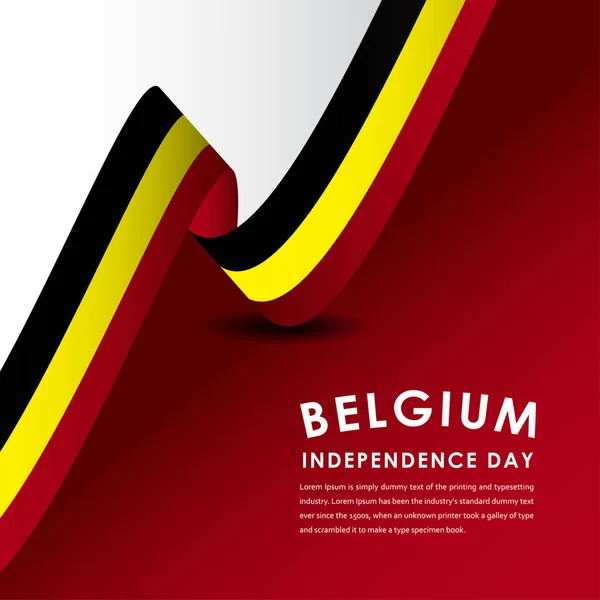 Glad Belgien Självständighetsdagen Firande Vektor Mall Design Illustration — Stock vektor