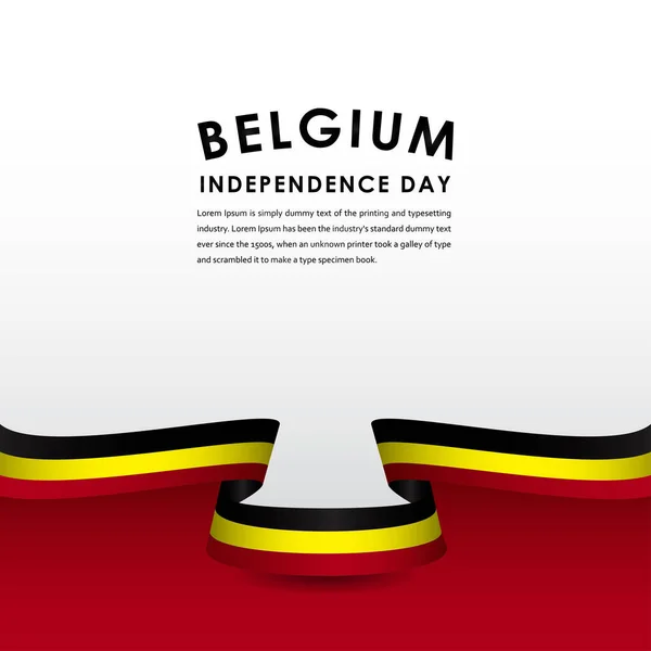 Felices Celebraciones Del Día Independencia Bélgica Vector Template Design Illustration — Vector de stock