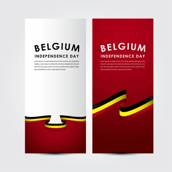 Feliz Bélgica Independência Dia Celebrações Vector Modelo Design Ilustração —  Vetores de Stock