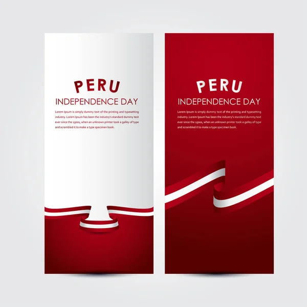 Happy Peru Independence Day Celebrations Vector Template Design Illustration — Stockový vektor