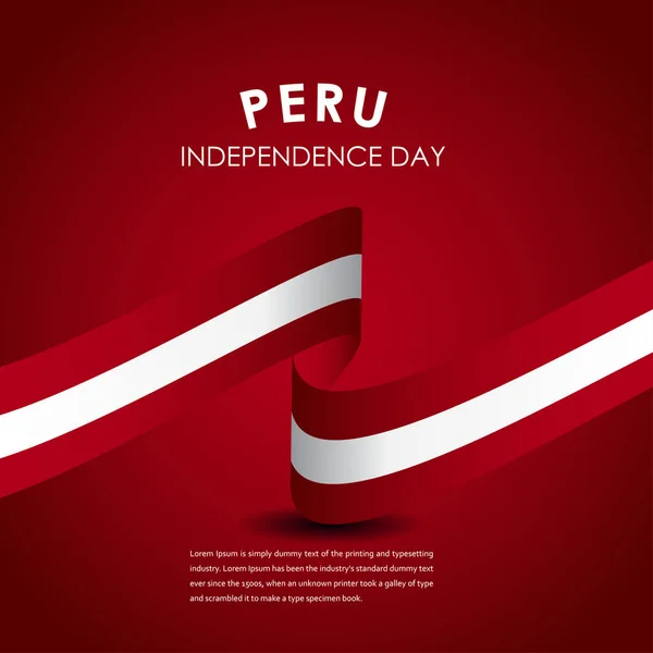 Feliz Día Independencia Perú Celebraciones Vector Plantilla Diseño Ilustración — Vector de stock