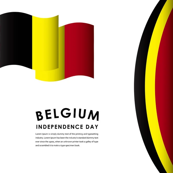 Glad Belgien Självständighetsdagen Firande Vektor Mall Design Illustration — Stock vektor