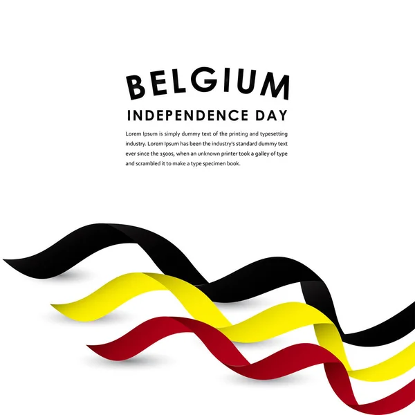 Happy Belgium Independence Day Celebrations Modèle Vectoriel Illustration Conception — Image vectorielle