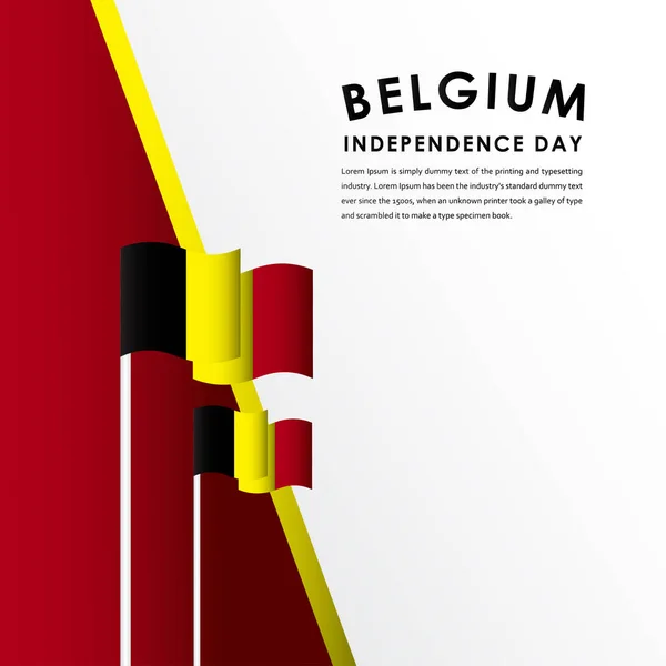 Happy Belgium Independence Day Celebrations Modèle Vectoriel Illustration Conception — Image vectorielle