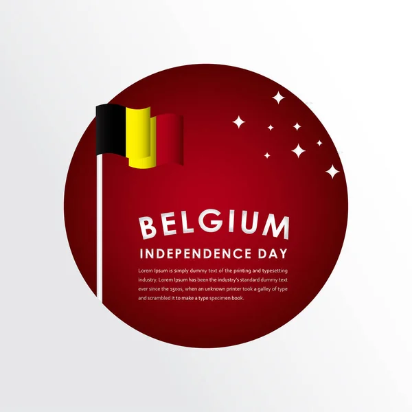 Happy Belgium Independence Day Celebrations Modèle Vectoriel Illustration Conception — Image vectorielle