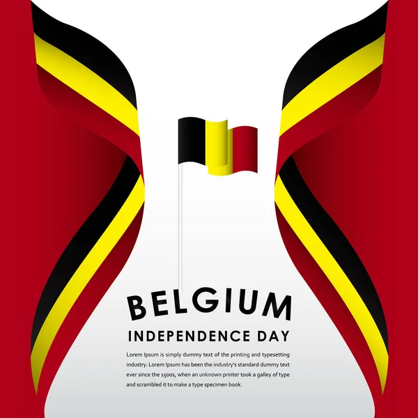 Happy Belgium Independence Day Celebrations Modèle Vectoriel Illustration Conception — Image vectorielle