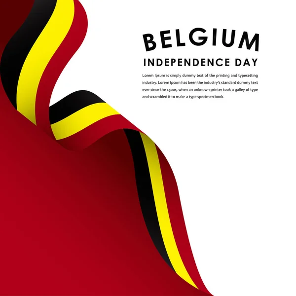 Happy Belgium Independence Day Celebrations Modèle Vectoriel Illustration Conception — Image vectorielle