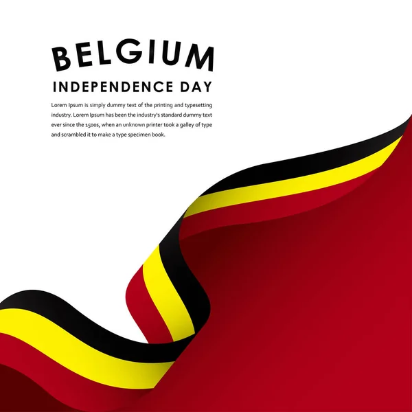 Felice Giorno Dell Indipendenza Del Belgio Celebrazioni Vector Template Design — Vettoriale Stock