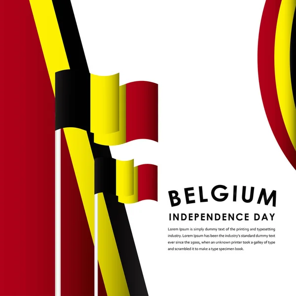 Happy Belgium Independence Day Celebrations Modèle Vectoriel Illustration Conception — Image vectorielle