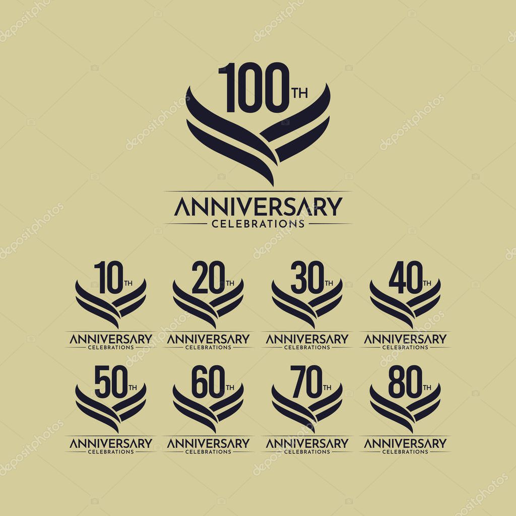 100 Th Anniversary Celebrations Label Text Vector Template Design Illustration