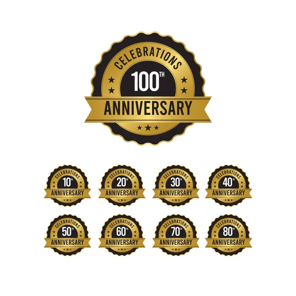100 Επέτειος Εορτασμοί Χρυσό Διάνυσμα Εικονογράφηση Πρότυπο — Διανυσματικό Αρχείο