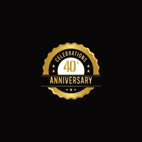 Anniversario Celebrazioni Gold Vector Template Design Illustrazione — Vettoriale Stock