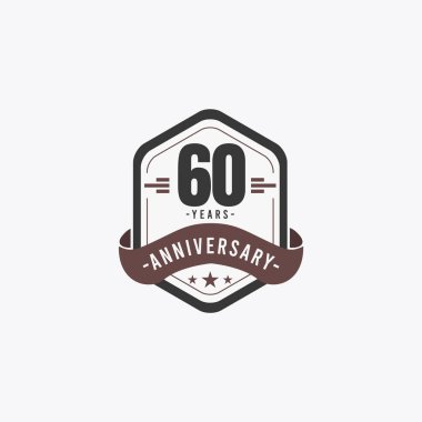 60 Yıl Yıldönümü Kutlamaları Vektör Şablon Tasarımı Çizimi