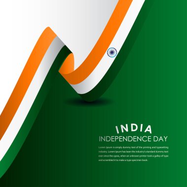 Mutlu Hindistan Bağımsızlık Günü Kutlama Vektörü Şablon Tasarım Çizimi