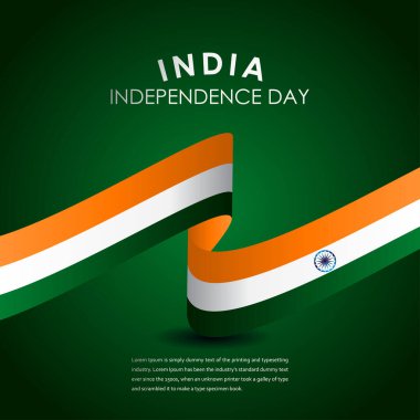 Mutlu Hindistan Bağımsızlık Günü Kutlama Vektörü Şablon Tasarım Çizimi