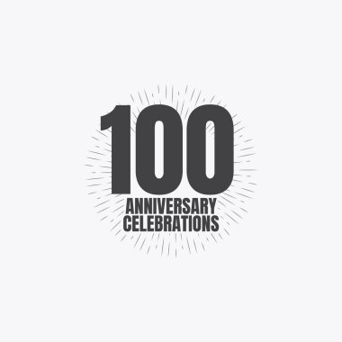 100 Yıl Yıldönümü Kutlamaları Vektör Şablon Tasarımı Çizimi