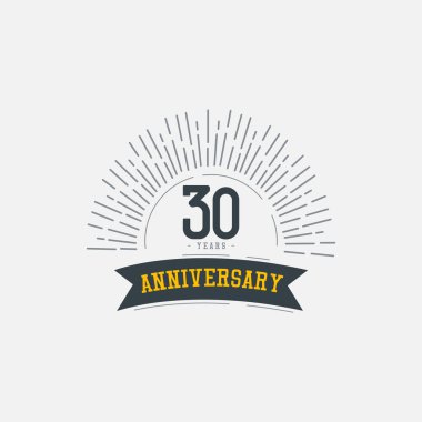 30 Yıl Yıldönümü Kutlamaları Vektör Şablon Tasarımı Çizimi