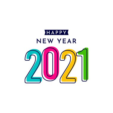Yeni yılınız kutlu olsun 2021 Kutlama Şablonu Tasarım Çizimi