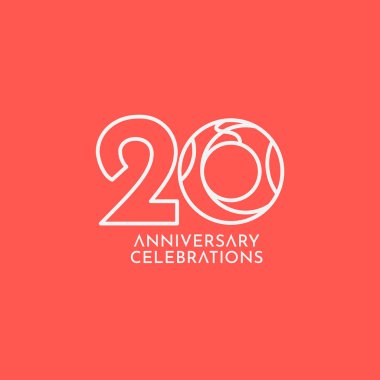 20. yıl dönümü kutlama Vektör Şablonu Tasarım İllüstrasyonu