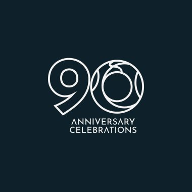 90. Yıldönümü Kutlama Vektör Şablonu Tasarım İllüstrasyonu