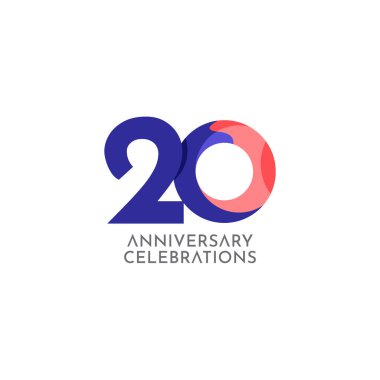 20. yıl dönümü kutlama Vektör Şablonu Tasarım İllüstrasyonu