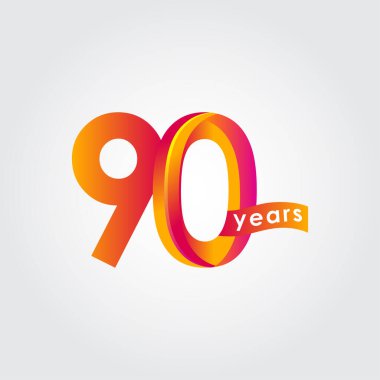 90. Yıldönümü Kutlama Vektör Şablonu Tasarım İllüstrasyonu