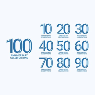 100 Yıl Yıldönümü Kutlamaları Vektör Şablon Tasarımı Çizimi