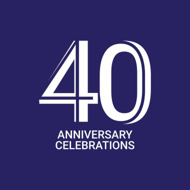 40 Yıl Yıldönümü Kutlamaları Vektör Şablon Tasarımı Çizimi
