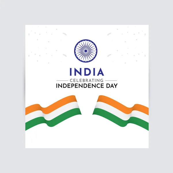 Glad Indien Självständighetsdagen Firande Vektor Mall Design Logotyp Illustration — Stock vektor