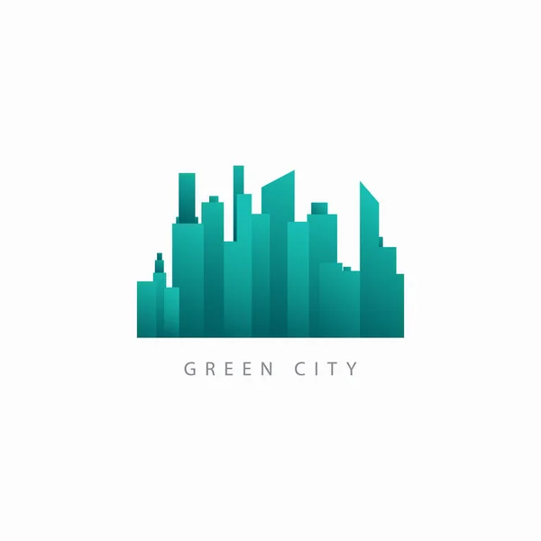 Green City Building Vector Template Design Logo Ilustração — Vetor de Stock