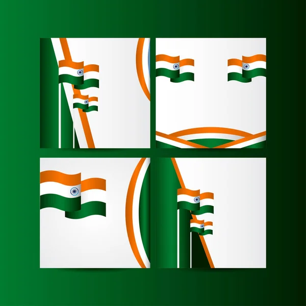 Feliz Índia Independência Dia Celebração Vector Modelo Design Ilustração —  Vetores de Stock