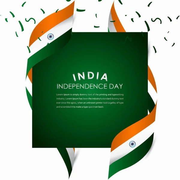 Happy India Independence Day Feier Vector Template Design Illustration — Stockvektor