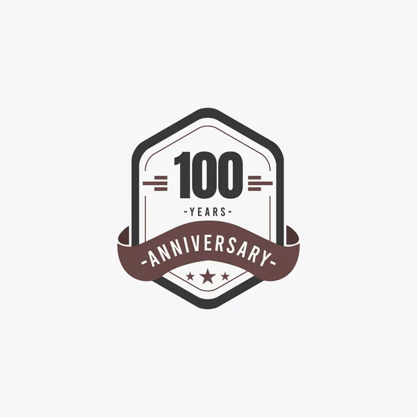 100 Χρόνια Επέτειος Εορτασμοί Διάνυσμα Εικονογράφηση Πρότυπο — Διανυσματικό Αρχείο