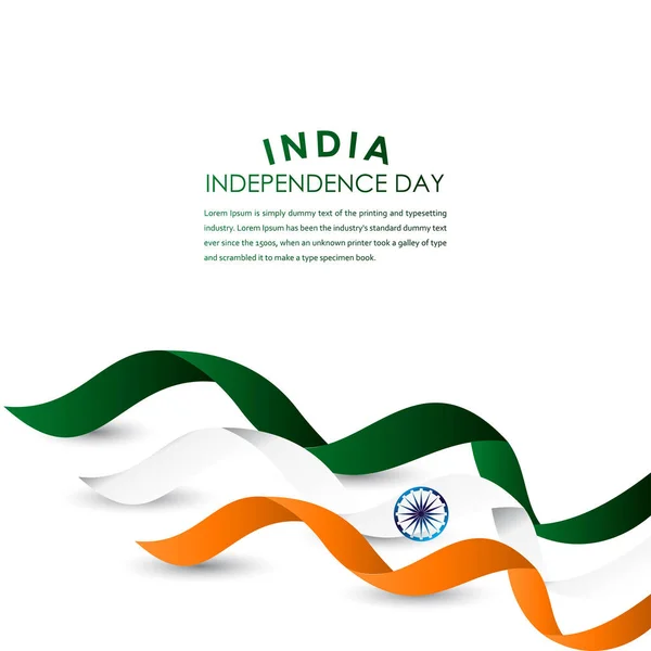 Celebración Del Día Independencia India Feliz Vector Template Design Illustration — Archivo Imágenes Vectoriales