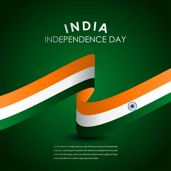 Feliz Índia Independência Dia Celebração Vector Modelo Design Ilustração —  Vetores de Stock
