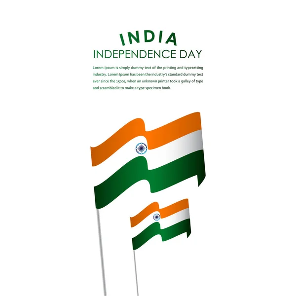 Celebración Del Día Independencia India Feliz Vector Template Design Illustration — Archivo Imágenes Vectoriales