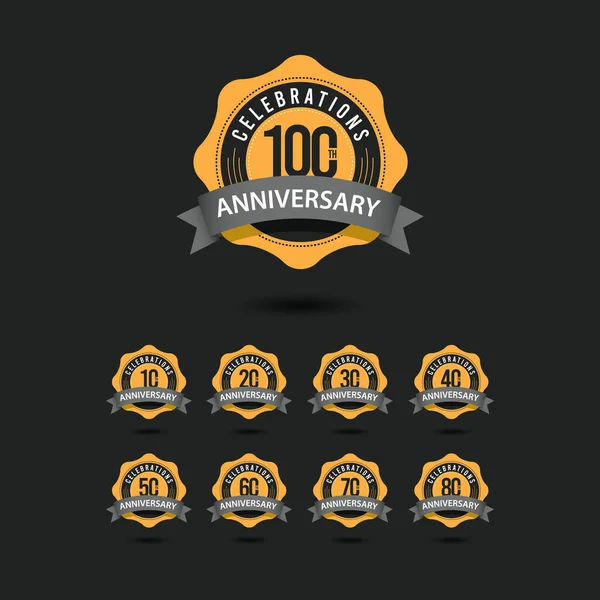 100 Anniversary Celebrations ベクターテンプレートデザインイラスト — ストックベクタ