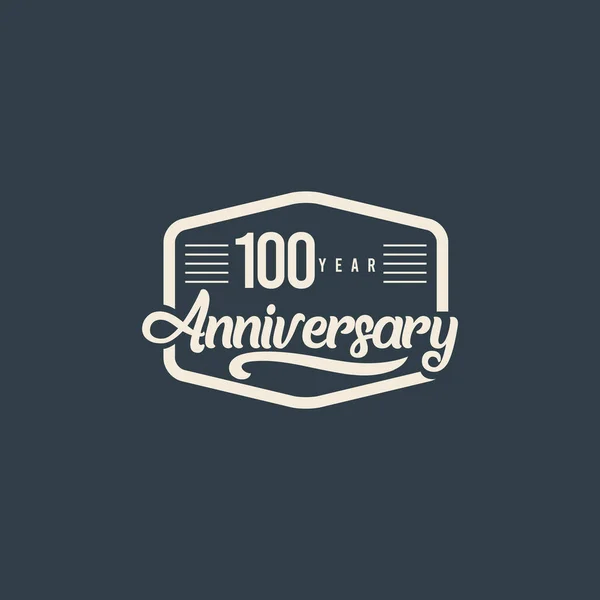 100 Years Anniversary Celebration Retro Vector Template Design Illustration — Stock Vector