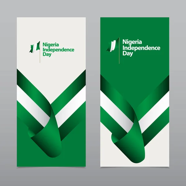 Feliz Día Independencia Nigeria Celebración Vector Template Design Illustration — Vector de stock