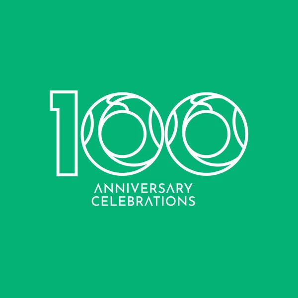 100 Anos Celebração Aniversário Vector Template Design Ilustração —  Vetores de Stock