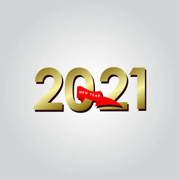 Bonne Année 2021 Modèle Vectoriel Célébration Illustration Conception — Image vectorielle