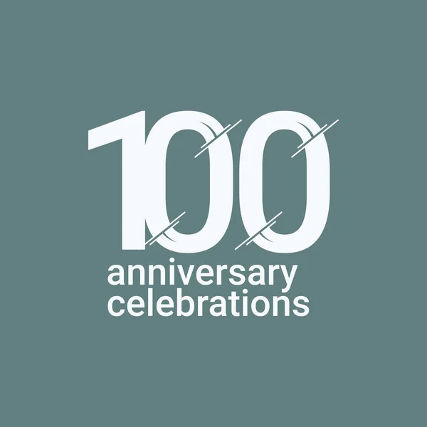 100 Χρόνια Επέτειος Εορτασμοί Διάνυσμα Εικονογράφηση Πρότυπο — Διανυσματικό Αρχείο