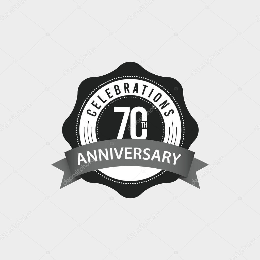 70 Th Anniversary Celebrations Vector Template Design Illustration