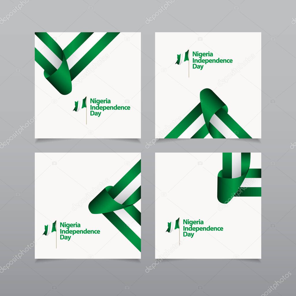 Happy Nigeria Independence Day Celebration Vector Template Design Illustration