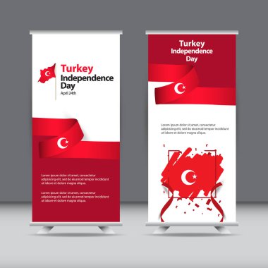 Mutlu Türkiye Bağımsızlık Günü Kutlama Vektör Şablon Tasarım Çizimi