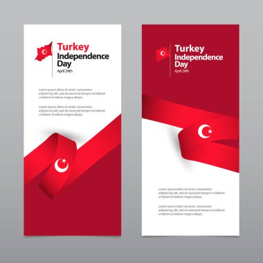 Mutlu Türkiye Bağımsızlık Günü Kutlama Vektör Şablon Tasarım Çizimi